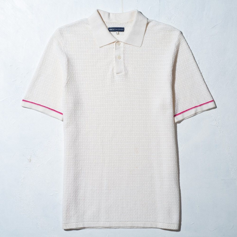 Levis Made and Crafted crochet knit polo